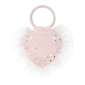 Girls Pink Heart Embellished Handbag